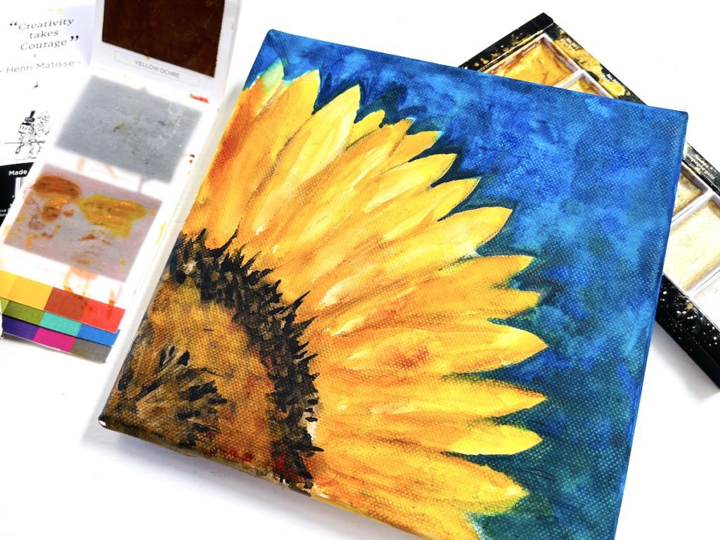 simple sunflower painting