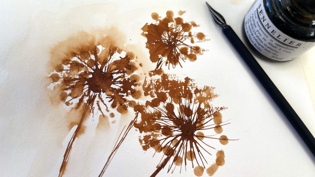 Techniques for creating seed heads include printing with Q-tips