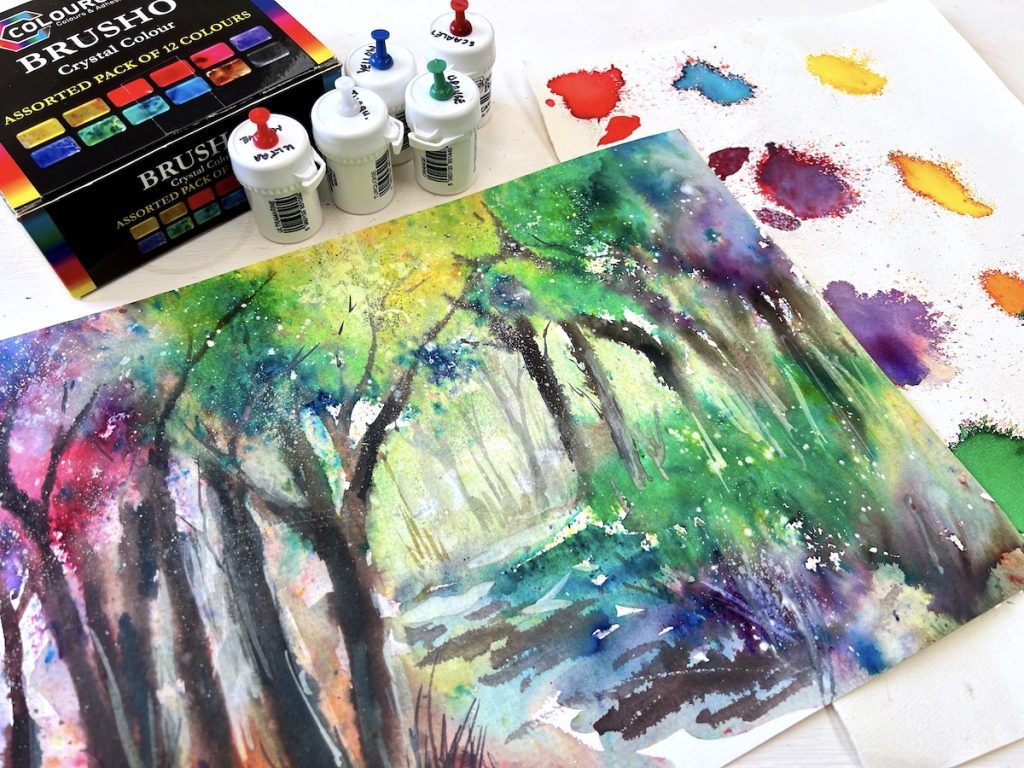 How to Paint Loose Trees with Brusho