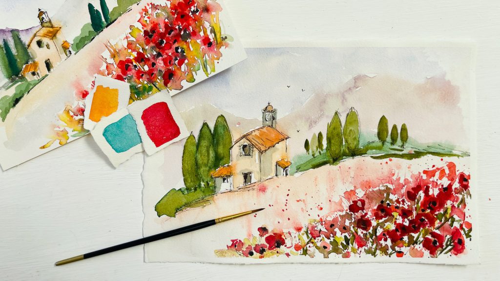 Easy Watercolor Landscape Painting Tutorial for Beginners [With Video]