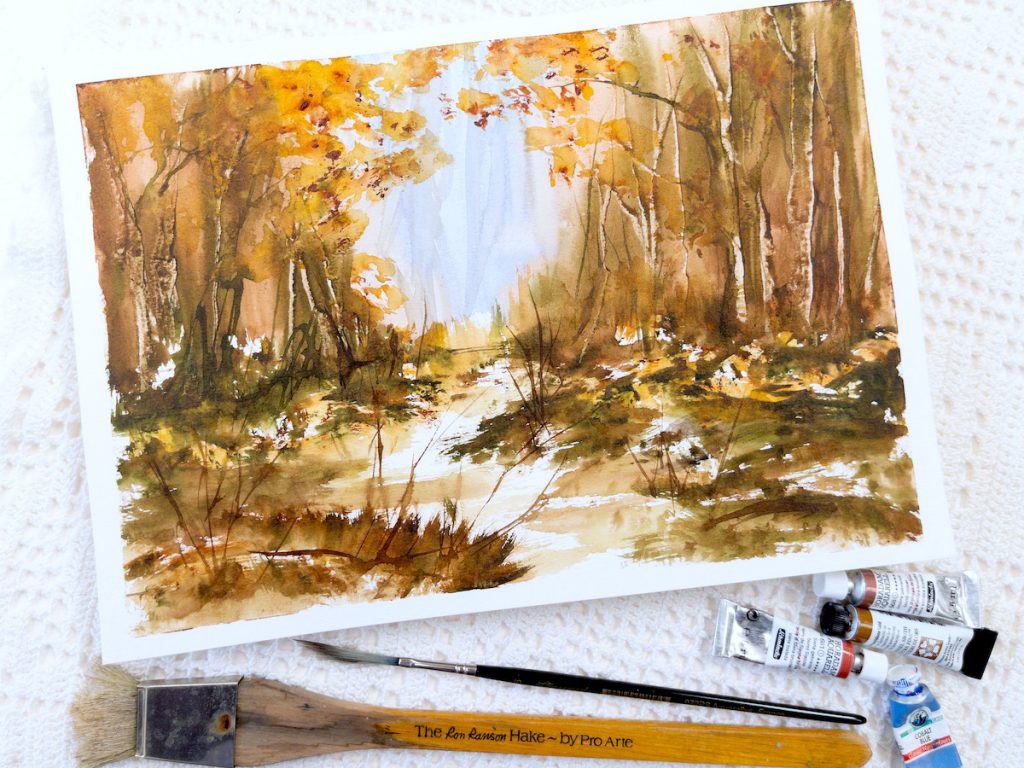 How To Paint A Vivid Forest Watercolor Scene - Solving Watercolour