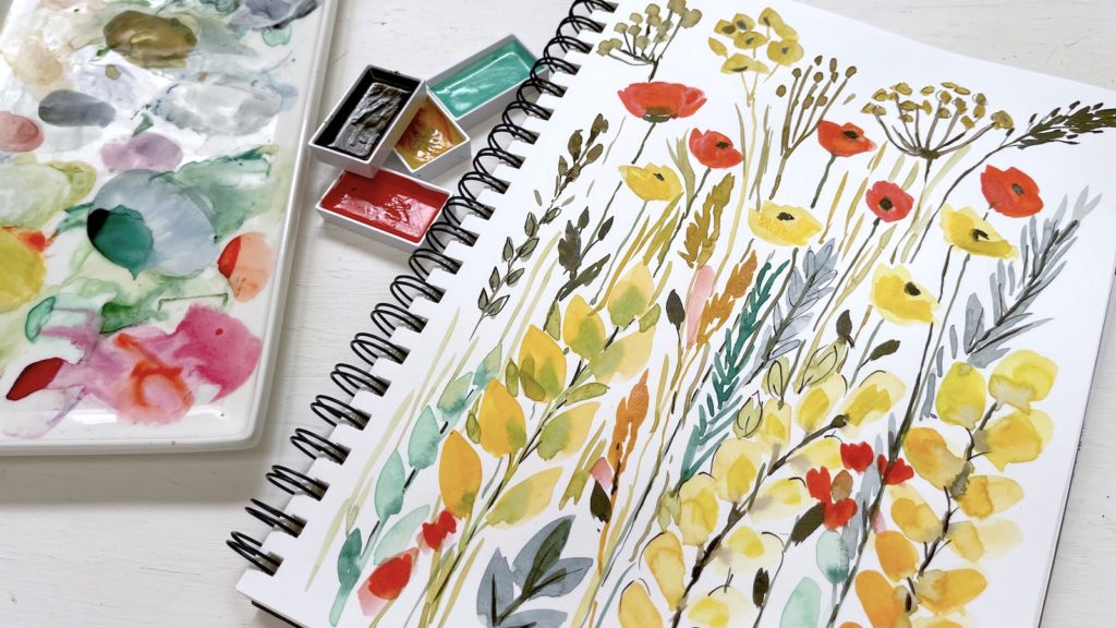 Capturing Nature's Dance - enchanting watercolor wildflowers