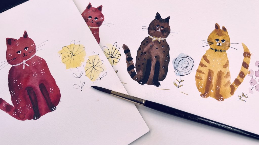 Watercolour By Cat Leopard Floral Just A Note Card