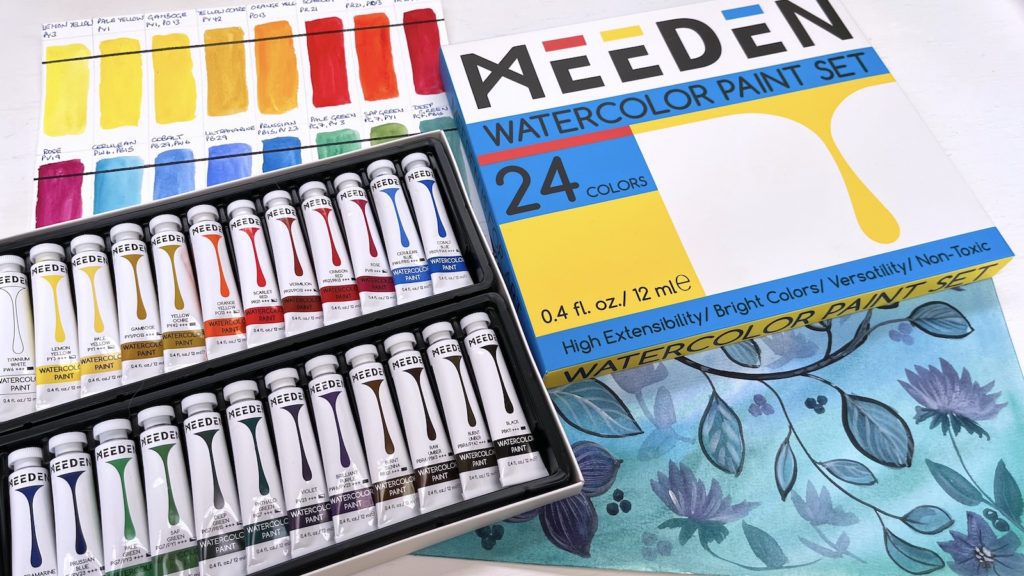 MEEDEN 37 Pcs Watercolor Painting Kit with 24x12ML Watercolor