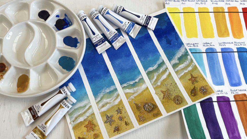 Paint a Page of Beach Bookmarks