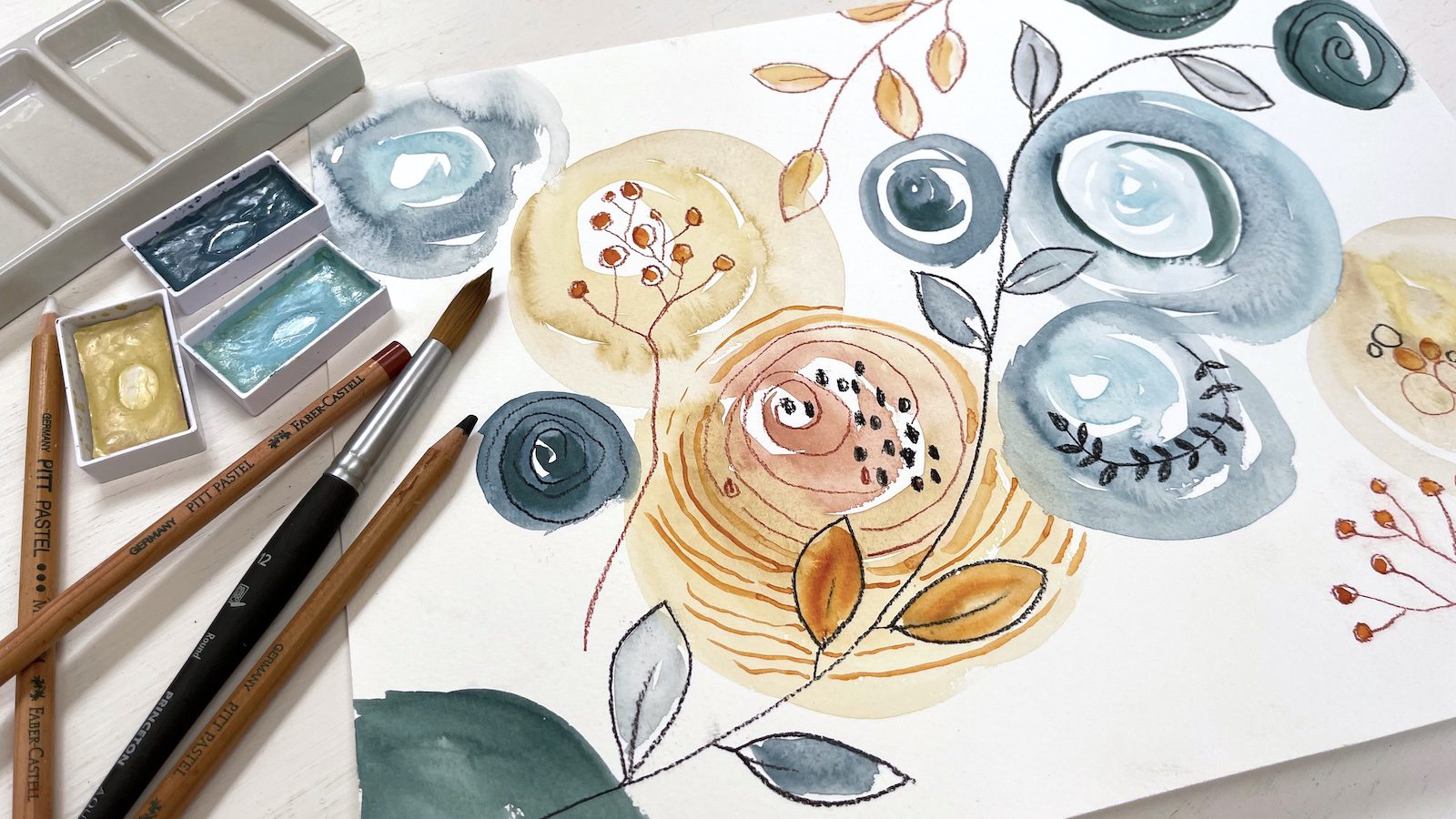 Easy Watercolor Doodles for Beginners: Step-by-Step