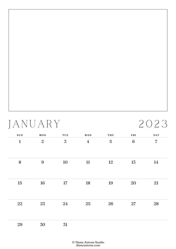 2023 Paint Your Own Calendar - Image 2