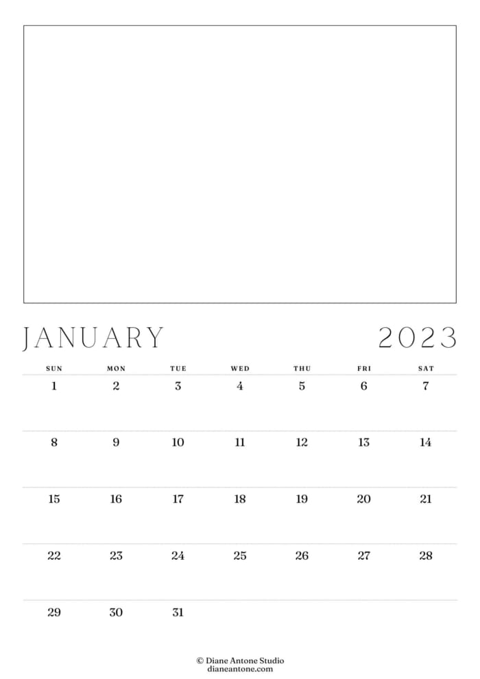 2023 Paint Your Own Calendar Diane Antone Studio