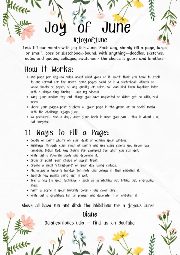 "Joy of June" Prompt Sheet