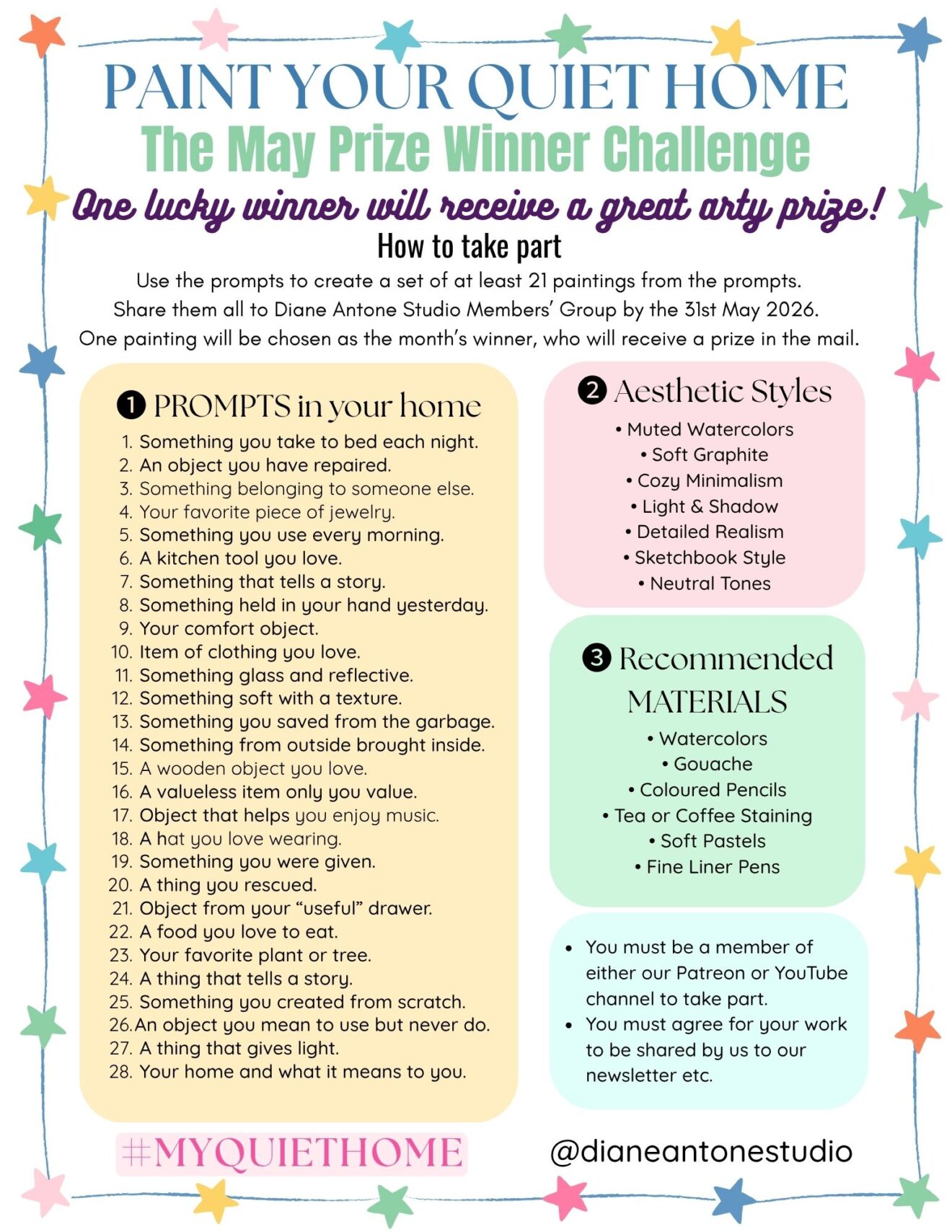 ＂Paint Your Quiet Home＂ Prompt Sheet