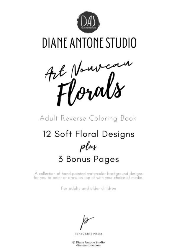 Art Nouveau Florals Reverse Coloring Book - Image 2