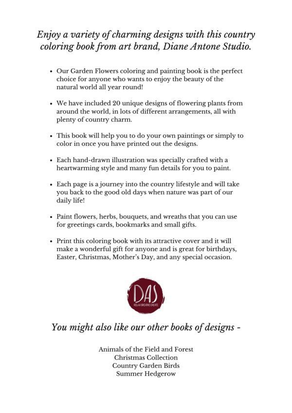 Garden Flowers Coloring Book - Image 4