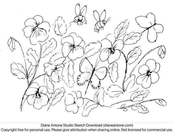 Flowers Sketch Bundle 1 - Image 9