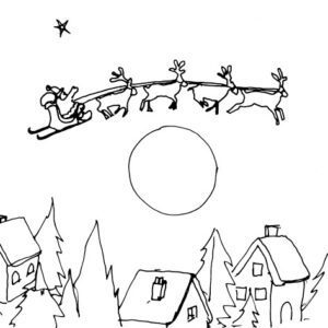 Santa and his Reindeer Sketch