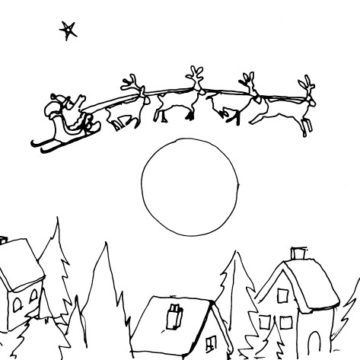 Santa and his Reindeer Sketch