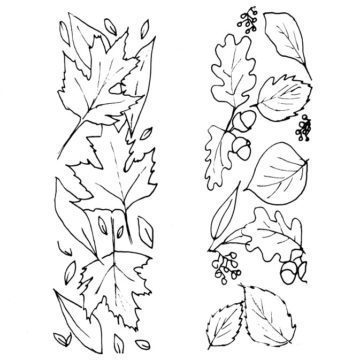 Fall Leaf Bookmarks Sketch