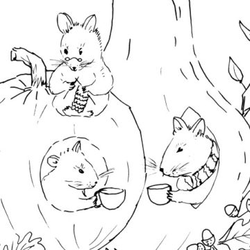 Pumpkin Mouse Family Sketch