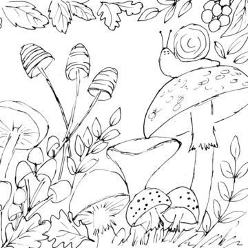 Mushroom Forest Sketch II