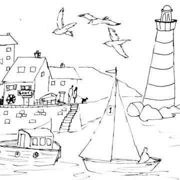 Fishing Harbor Sketch