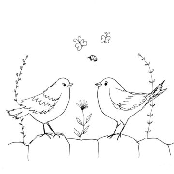 Two Birds on a Wall Sketch