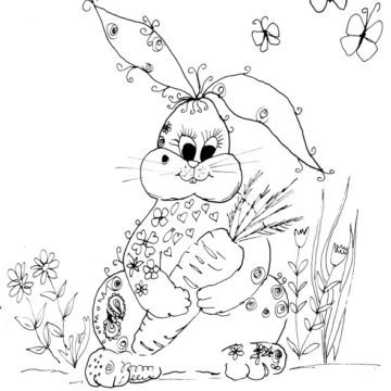 Whimsical Bunny Rabbit Sketch