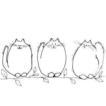Three Cute Cats Sketch