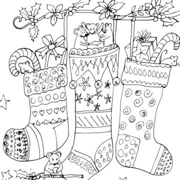 Christmas Stockings and Mice Sketch