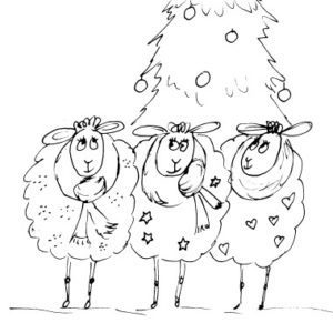 Scandi Christmas Sheep Sketch