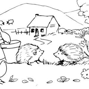 Landscape with Hedgehogs Sketch I
