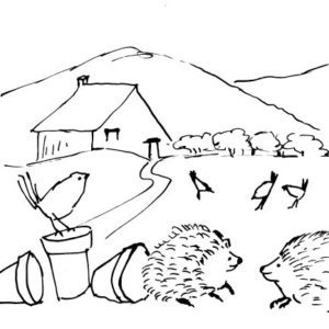 Landscape with Hedgehogs Sketch II