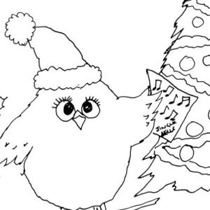 Christmas Critters Choir Bird Sketch