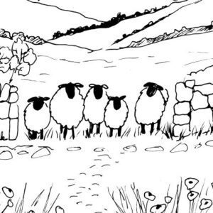 Landscape with Sheep Sketch