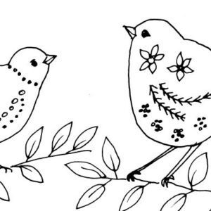 Two Whimsical Birds Sketch II