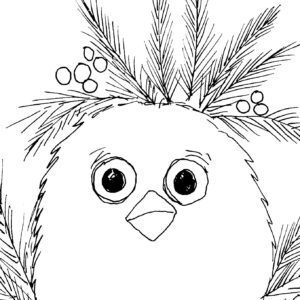 Christmas Critters Bird Sketch