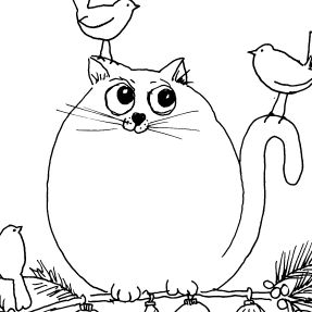 Christmas Critters Cat Sketch III