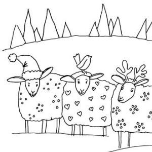 Christmas Critters Sheep Sketch