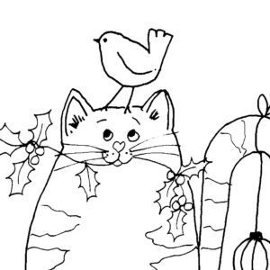 Christmas Critters Cat Sketch I