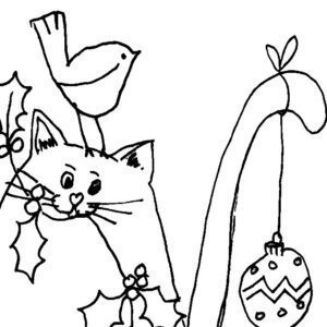 Christmas Critters Cat Sketch II