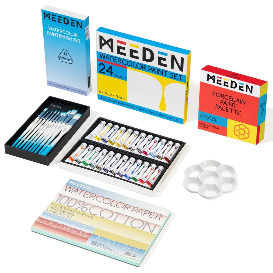 Meeden Watercolor Paint Premium - Vibrant Colors/Rich Pigment 24