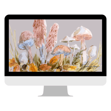 Mushroom Forest Desktop Wallpaper