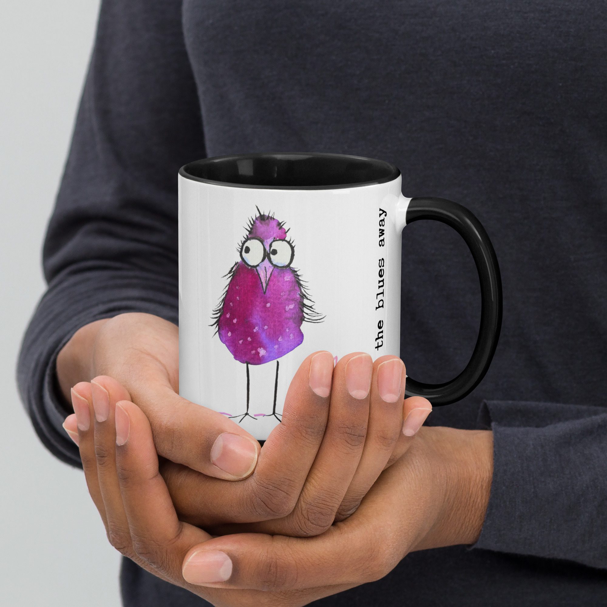 Purple Blobby Birds #paintabirdaday Mug - Image 2