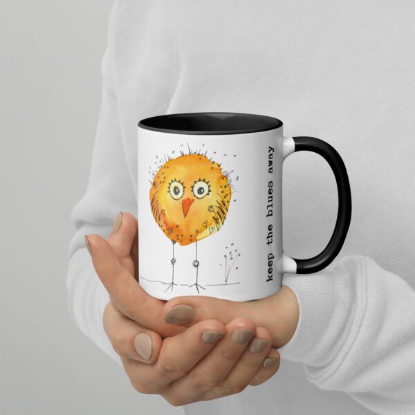 Orange Blobby Birds #paintabirdaday Mug - Image 3