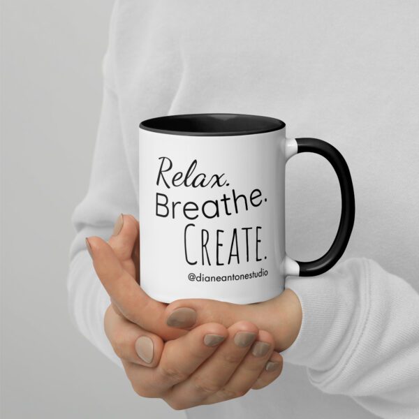 Relax Breathe Create #everydayadoodle Mug - Image 3