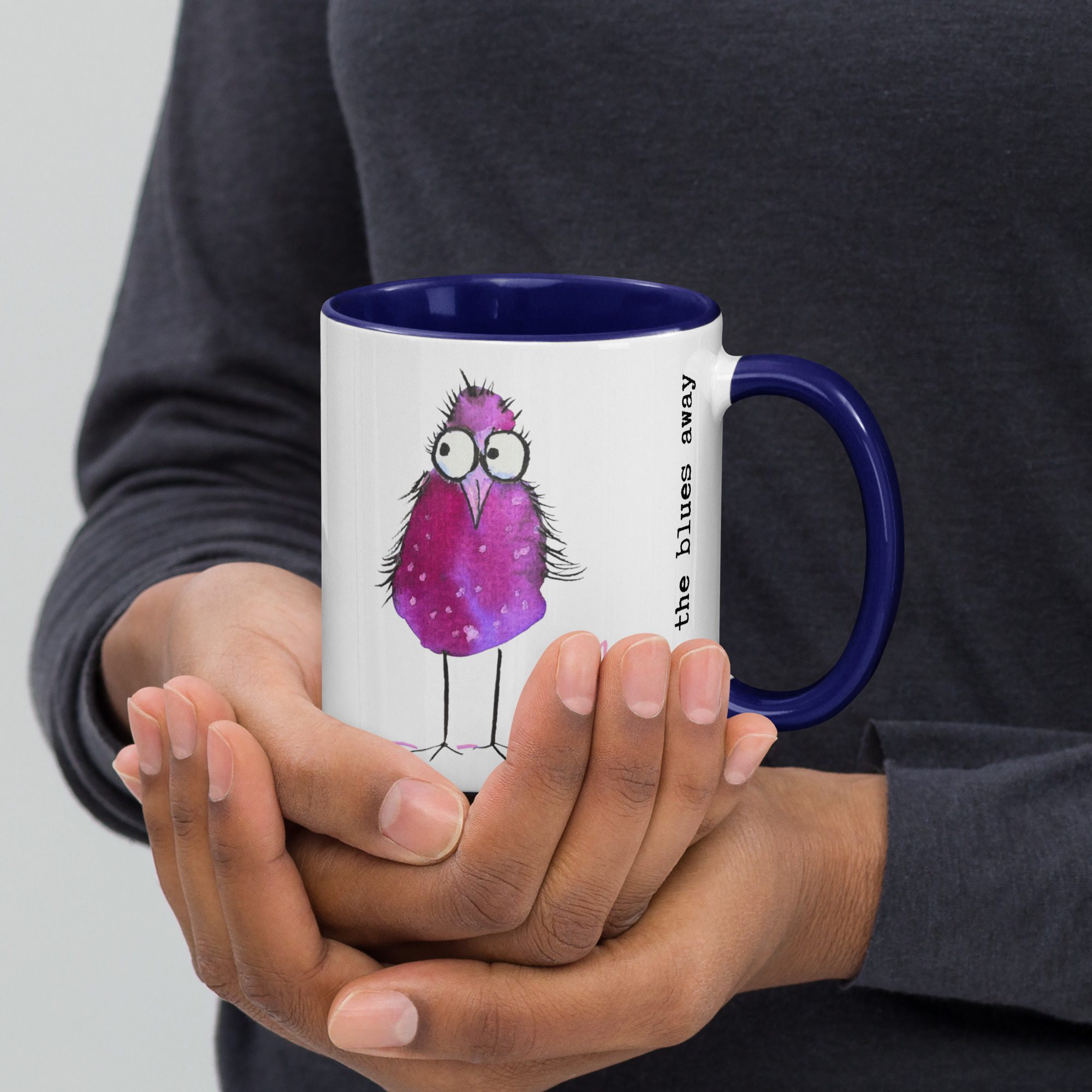 Purple Blobby Birds #paintabirdaday Mug - Image 4