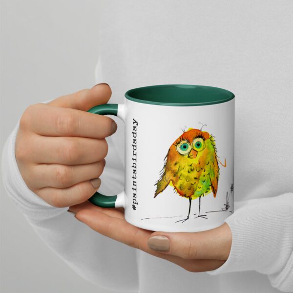 Orange Blobby Birds #paintabirdaday Mug - Image 6