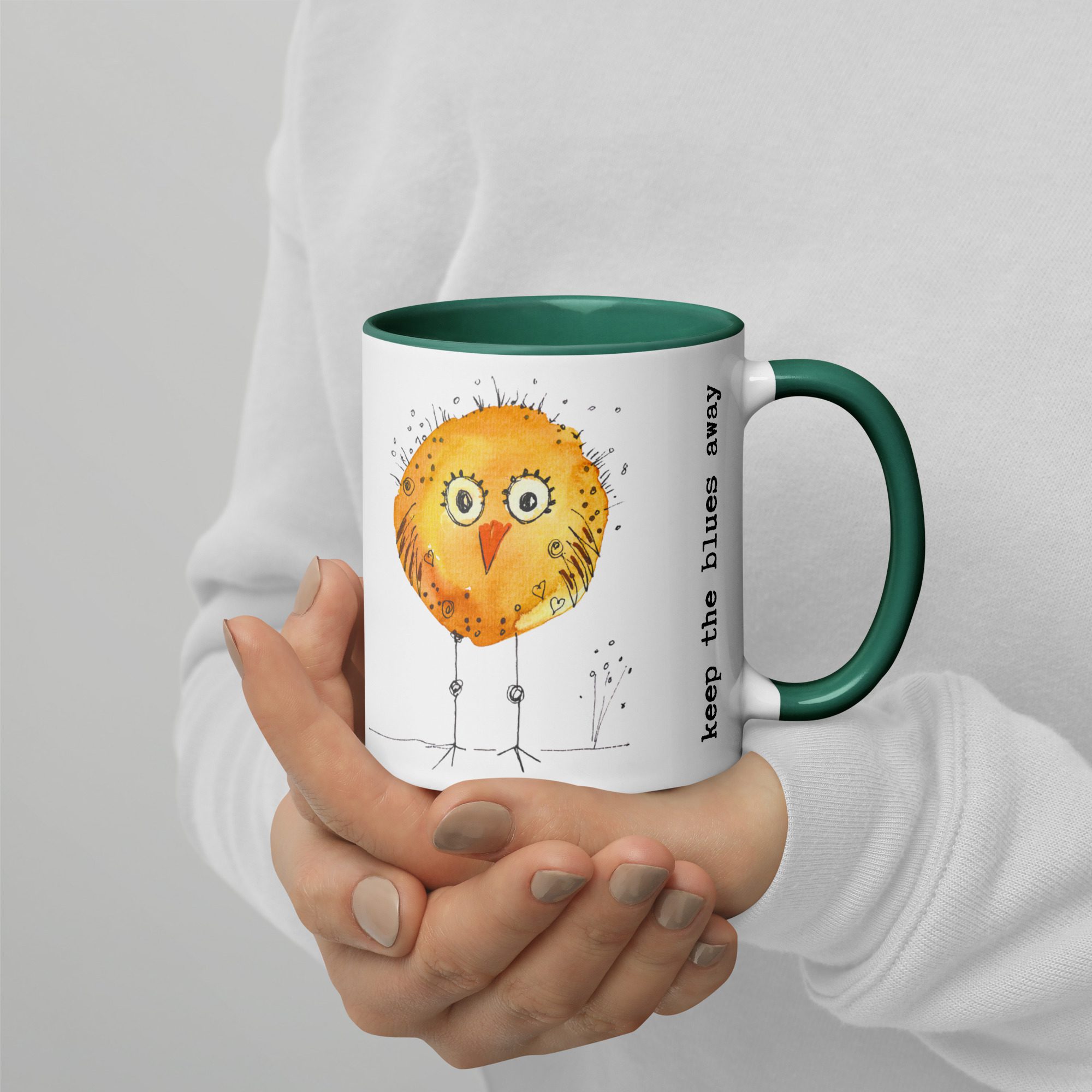 Orange Blobby Birds #paintabirdaday Mug - Image 7