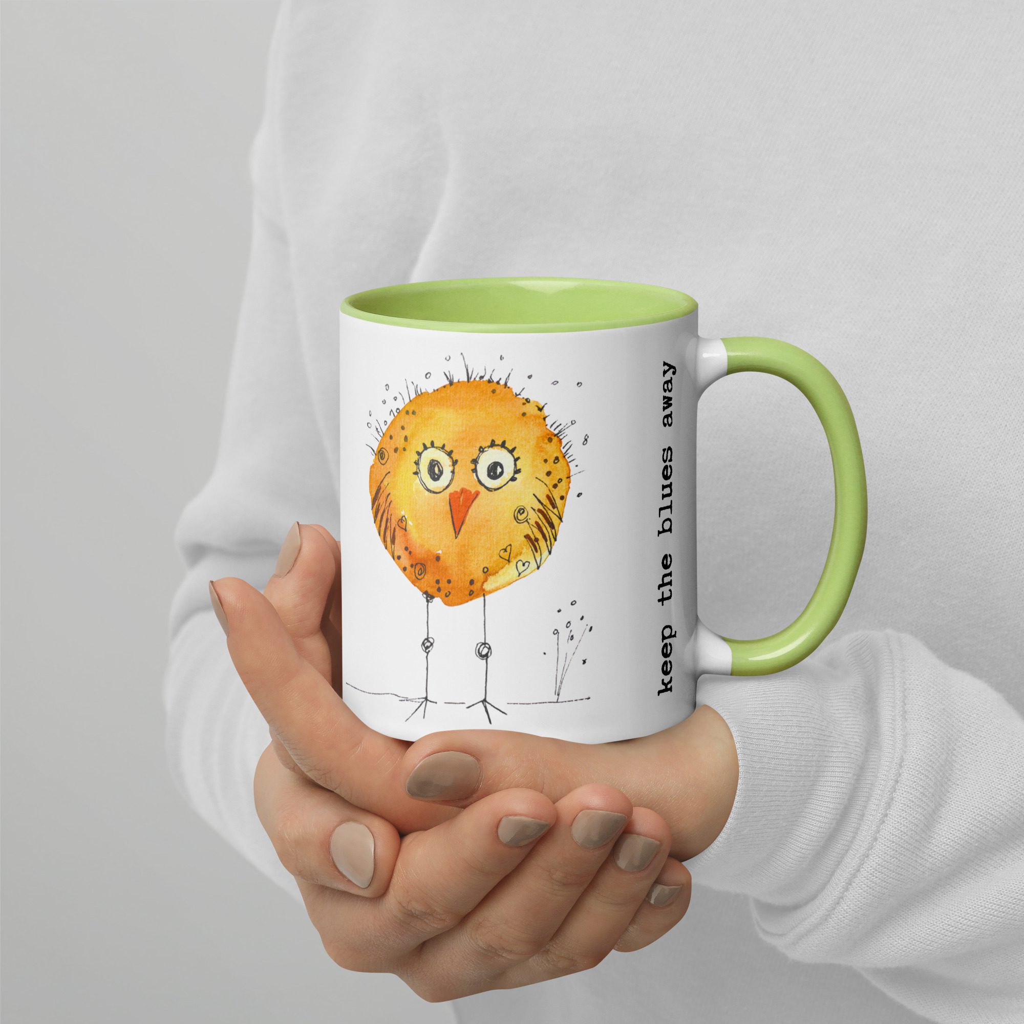 Orange Blobby Birds #paintabirdaday Mug - Image 8