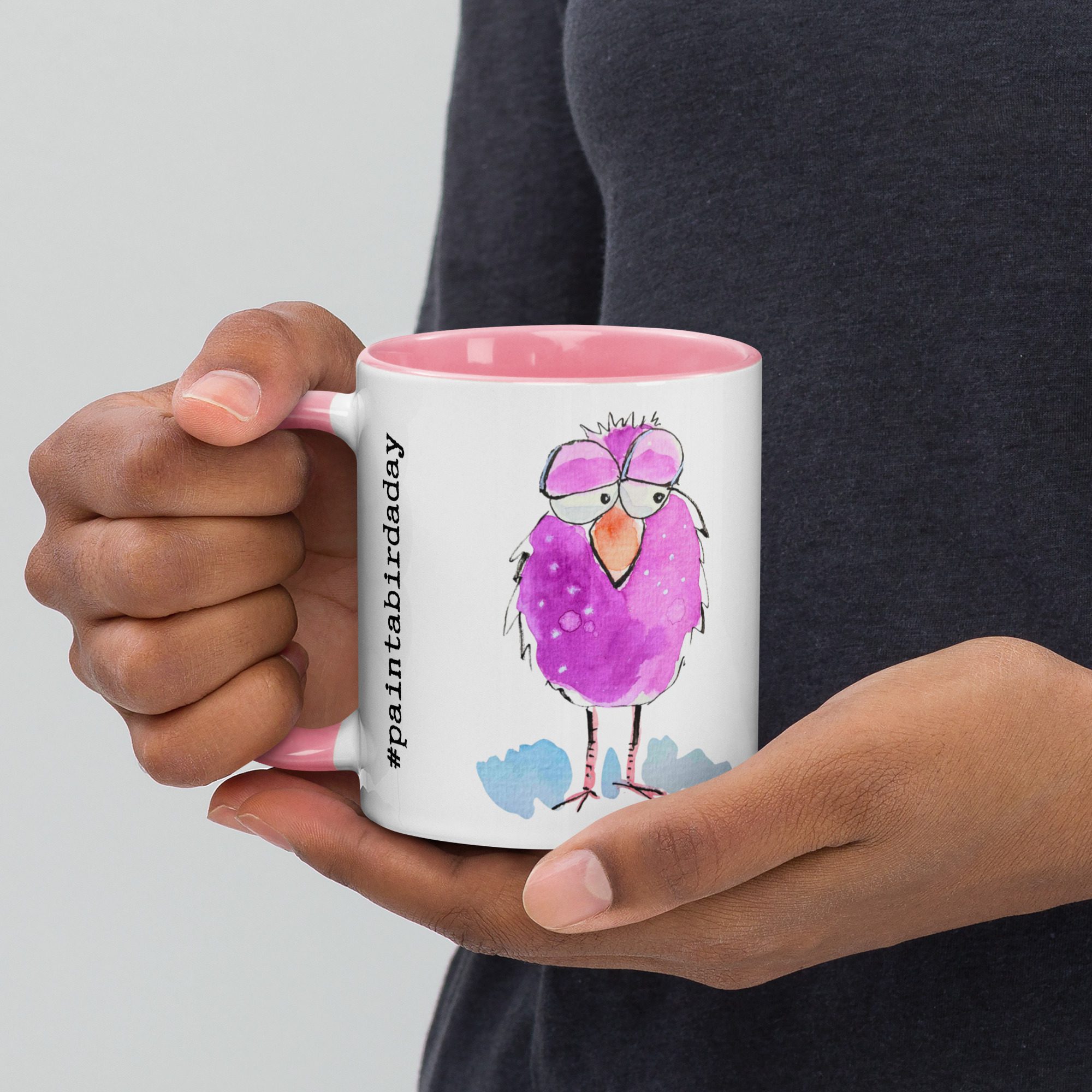 Purple Blobby Birds #paintabirdaday Mug - Image 6
