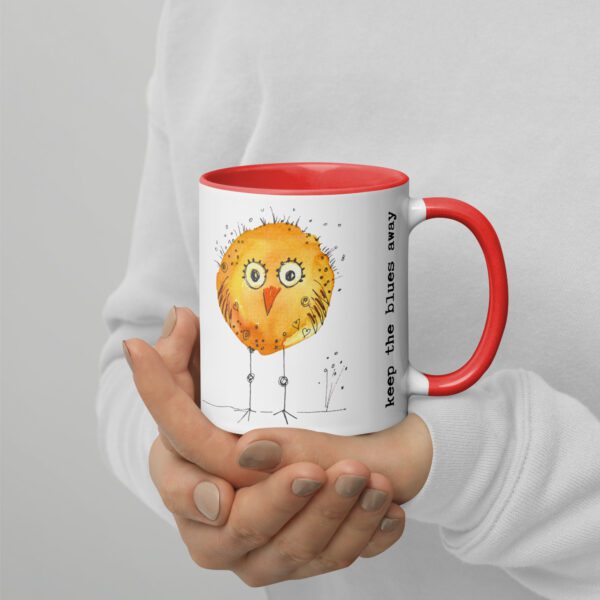 Orange Blobby Birds #paintabirdaday Mug - Image 5