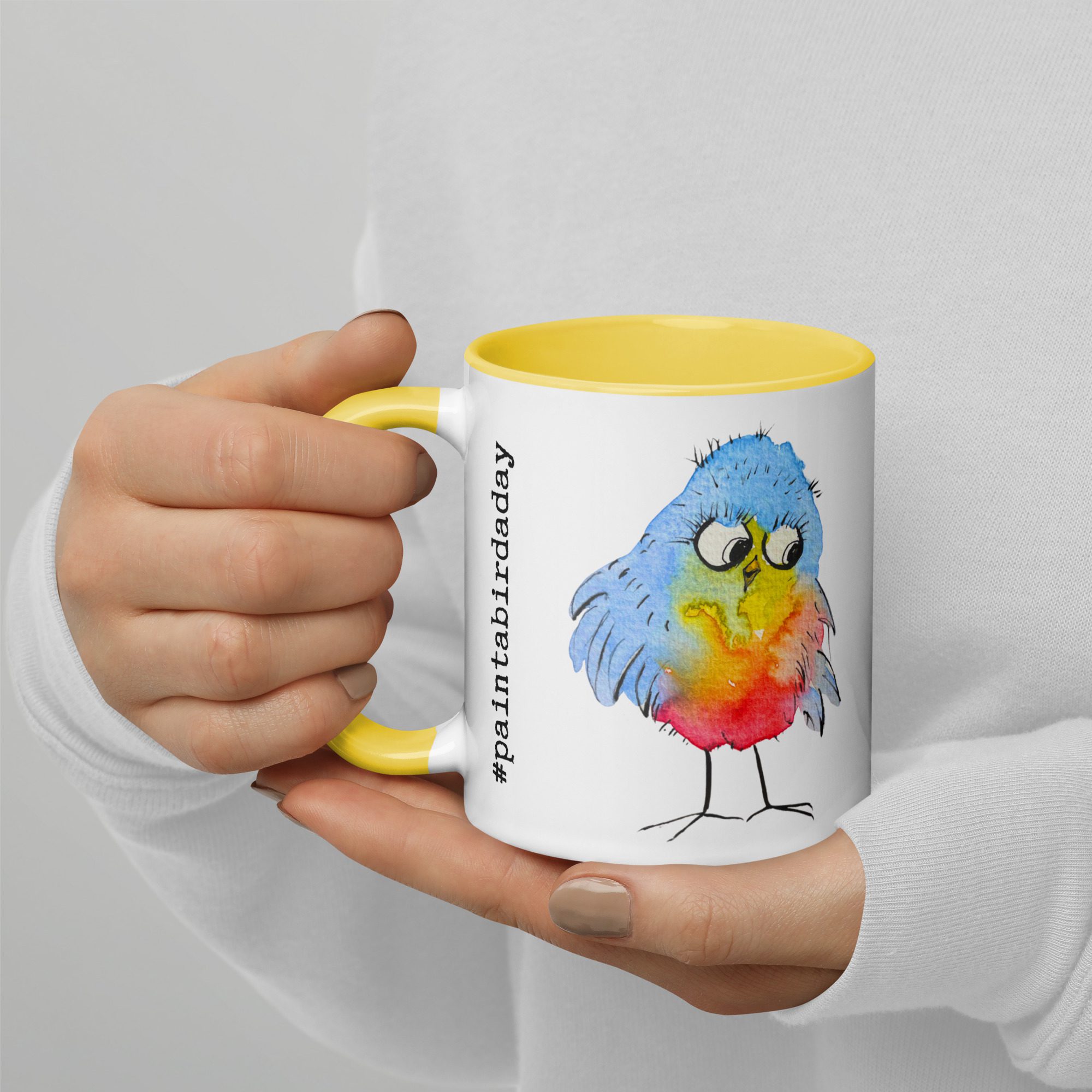 Blue Blobby Birds #paintabirdaday Mug